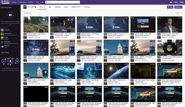 PUBG esports live streaming sites
