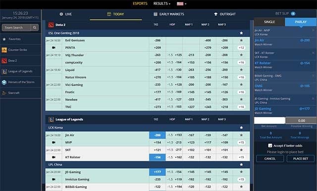 Sportsbetting.ag desktop site esports betting