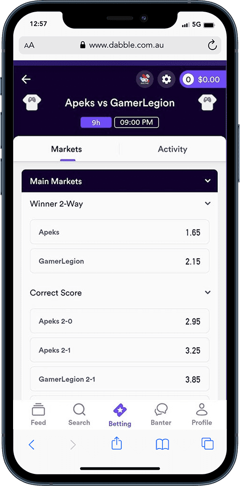 Dabble esports app 